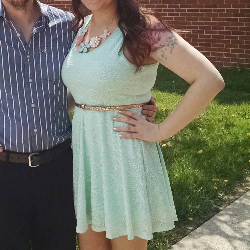 Mint Green Sleeveless Fit & Flare Dress